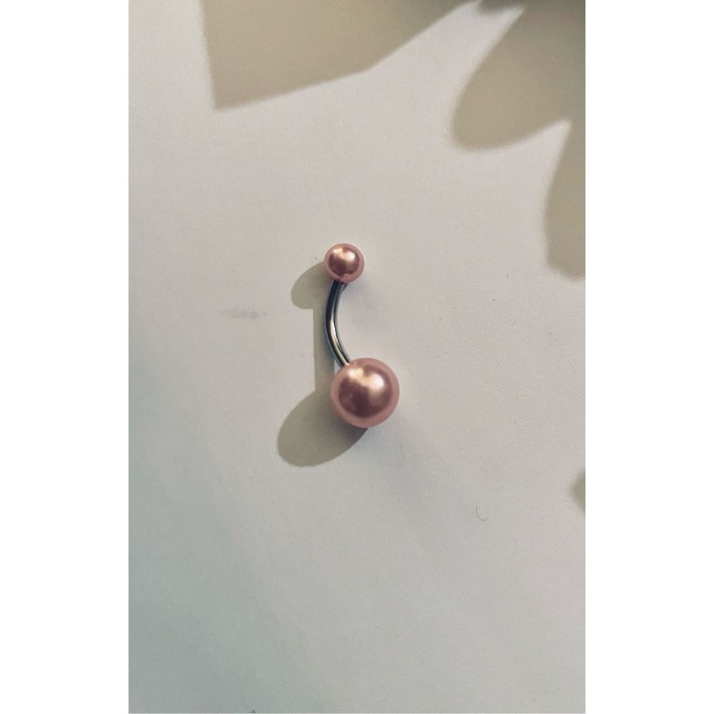 PRETTY PINK BELLY RING - Picture 4 of 7